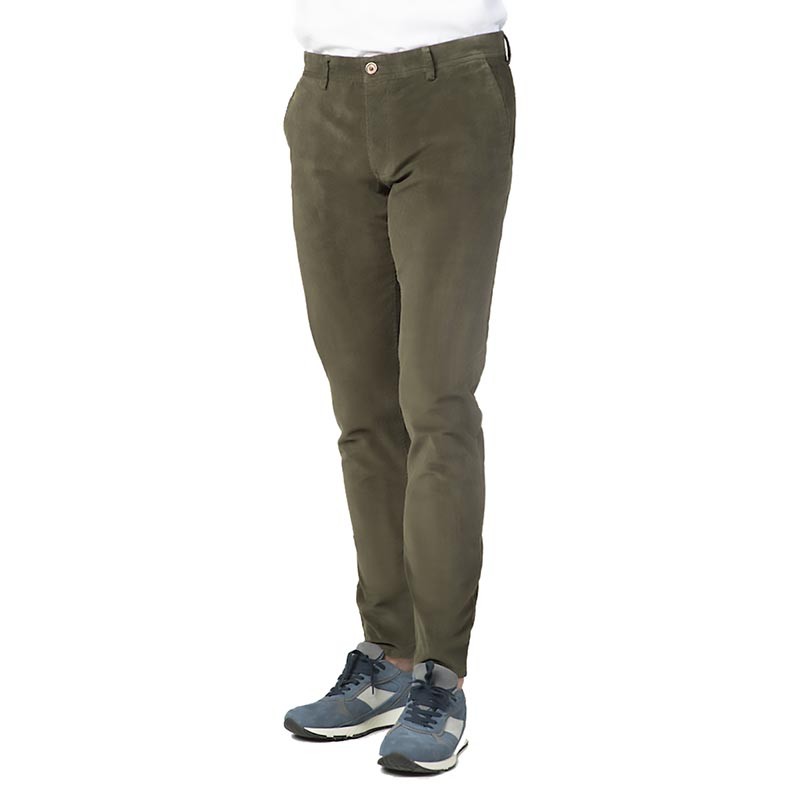 Pantalón Pana elástica Verde Fabio Baretti