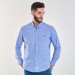Camisa Spagnolo Oxford Botón Bandera Azul Claro