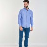 Camisa Spagnolo Oxford Botón Bandera Azul Claro