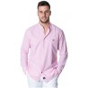 Camisa Spagnolo lino c.mao rayas rosas y blancas