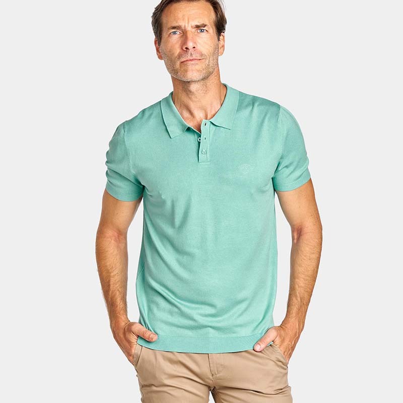 Polo Spagnolo punto liso verde agua