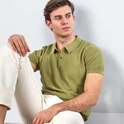Polo Spagnolo punto fantasía verde khaki