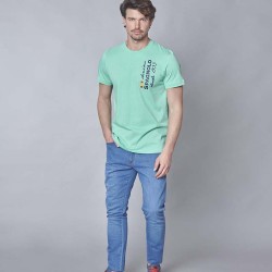 Camiseta Spagnolo denim verde agua