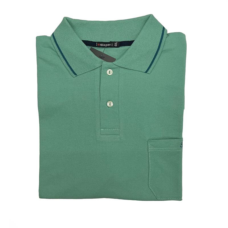 Polo manga corta de talla grande Blaper Verde Manzana