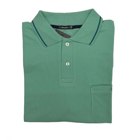 Polo manga corta de talla grande Blaper Verde Manzana