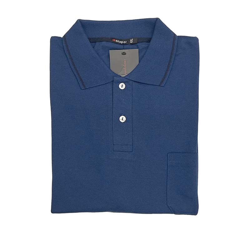 Polo manga corta de talla grande Blaper Azul Klein