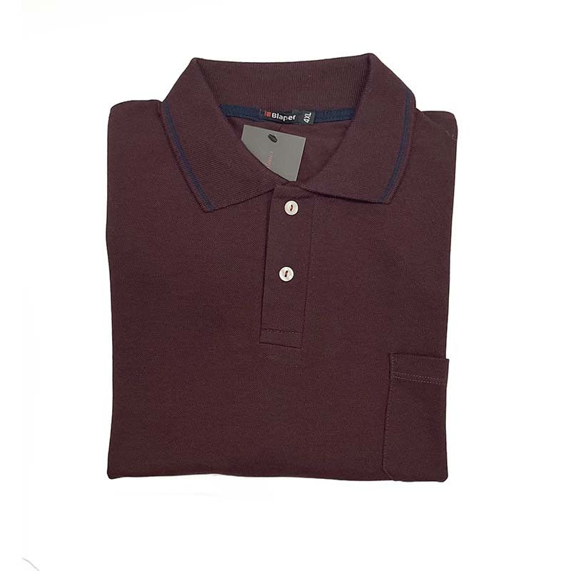 Polo manga corta de talla grande Blaper Vino
