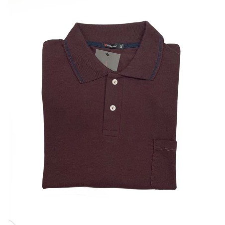 Polo manga corta de talla grande Blaper Vino