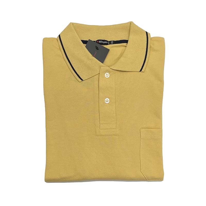 Polo manga corta de talla grande Blaper Ocre
