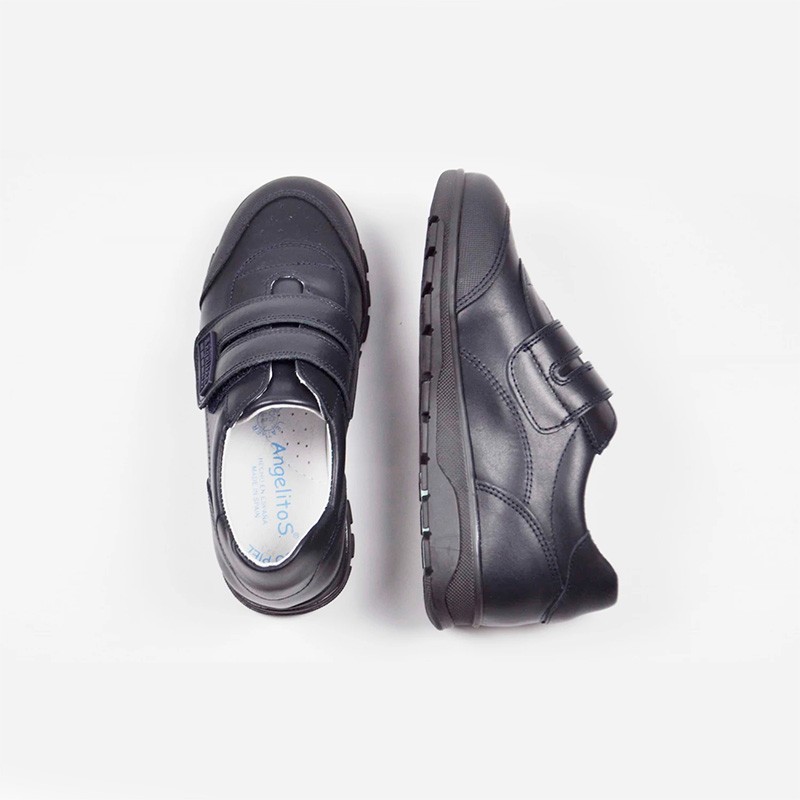 Deportivos marino colegial napa velcro reforzado angelitos